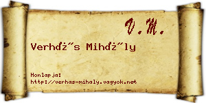 Verhás Mihály névjegykártya